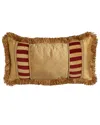 Austin Horn Collection Bellissimo Pieced Pillow With Fringe, 13" X 24" In Gold
