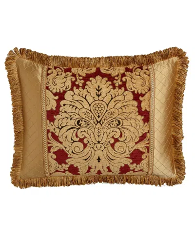 Austin Horn Collection Bellissimo Standard Pieced Sham With Fringe In Rust Red