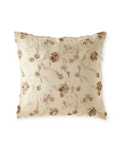 Austin Horn Collection Cantori Silk 17" Pillow In Oyster