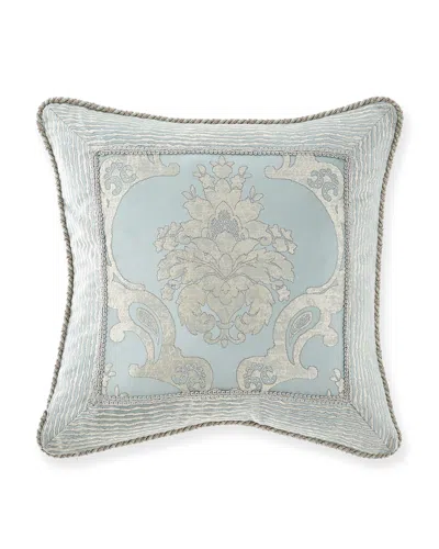 Austin Horn Collection Elizabeth 20" Framed Pillow In Grey