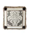 Austin Horn Collection Elliman Patched 20" Pillow In Black/cream