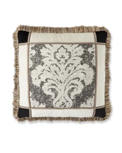 Austin Horn Collection Elliman Patched 20" Pillow In Black/cream