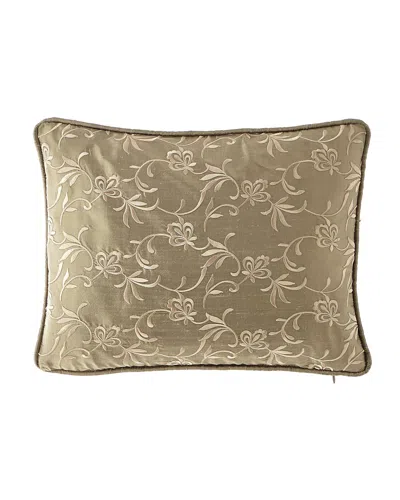 Austin Horn Collection Everleigh Embroidered Silk Pillow In Taupe