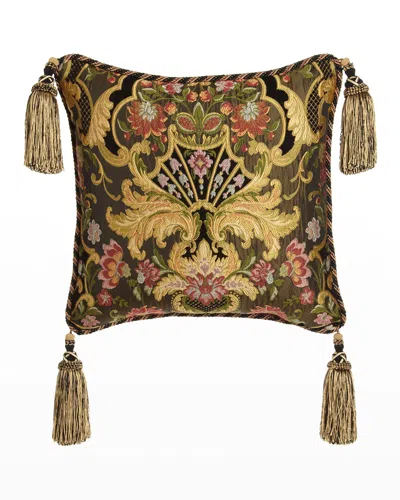 Austin Horn Collection Gustone Floral Pillow, 20"sq. In Green