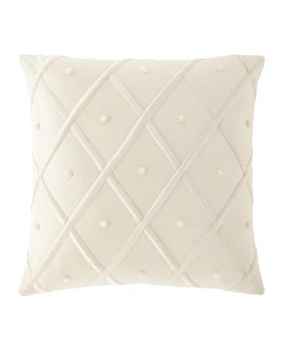 Austin Horn Collection Luna Silk Pillow, 17"sq. In Neutral