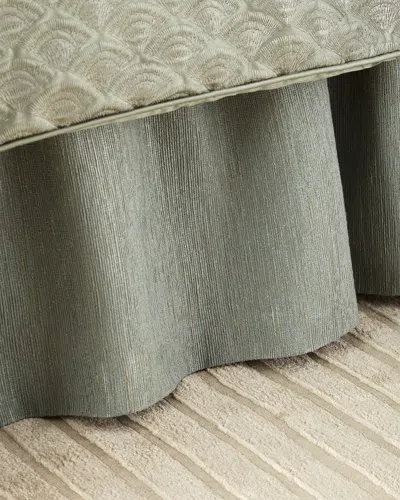 Austin Horn Collection Radiance King Bed Skirt In Seamist Blue