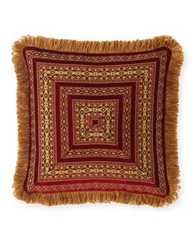 Austin Horn Collection Remington Mitered Pillow In Scarlet