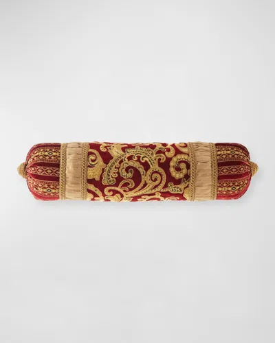 Austin Horn Collection Remington Neck Roll Pillow In Scarlet