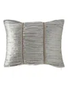 Austin Horn Collection Rockwell Silk Boudoir Pillow, 14" X 20" In Gray