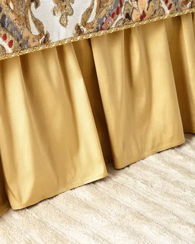 Austin Horn Collection Ruffled Silk King Dust Skirt In Light Brown
