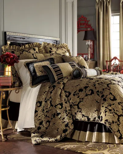 Austin Horn Collection Sienna Queen Comforter Set In Black/latte
