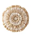 Austin Horn Collection Valencia Ruffled Round Pillow In Neutral