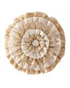 Austin Horn Collection Valencia Ruffled Round Pillow In Gold