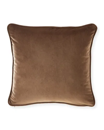 Austin Horn Collection Velvet 20" Pillow In Brown