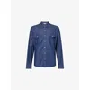 Austin Post Mens  Chambray Western Denim Shirt In Purple