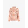 Austin Post Mens  Plaid-checked Western Flannel Shirt In Orange