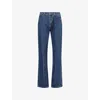 Austin Post Mens  Pressed-crease Wide-leg Denim Jeans In Blue