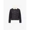 Austin Post Mens  Sherpa Topstitch-detailing Denim Jacket In Blue