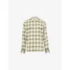 Austin Post Mens  Western Plaid Cotton-wool Blend Shirt In Green