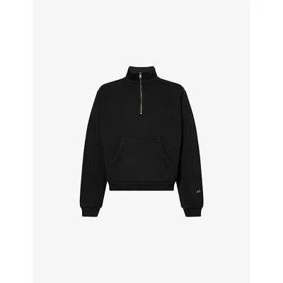 Austin Post Mens  Rodeo Half-zip Cotton Jumper In Black