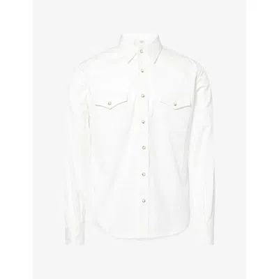 Austin Post Mens Daybreak Dobby Striped Cotton Shirt White