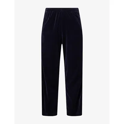 Austin Post Mens Sunset Velour Cotton Jogging Bottoms Navy