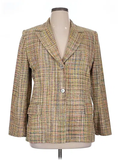 Pre-owned Austin Reed Silk Blazer Jacket In Brown
