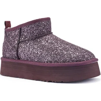 Australia Luxe Collective Cosy Genuine Shearling Glitter Ultra Platform Bootie In Multi