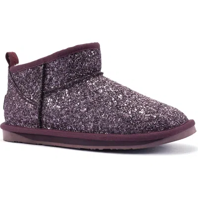 Australia Luxe Collective Cosy Genuine Shearling Glitter Ultra Short Bootie In Multi