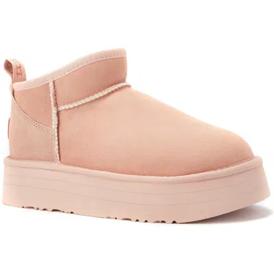 Australia Luxe Collective Cosy Genuine Shearling Platform Bootie In Pink