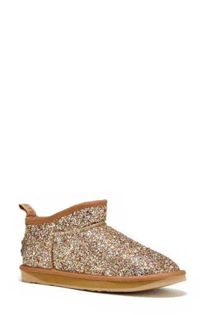 Australia Luxe Collective Cosy Ultra Short Genuine Shearling Bootie In Gold