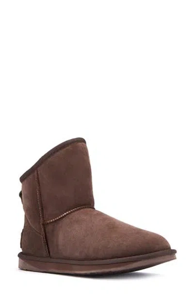 Australia Luxe Collective Cosy Xtra Short Genuine Shearling Bootie In Brown
