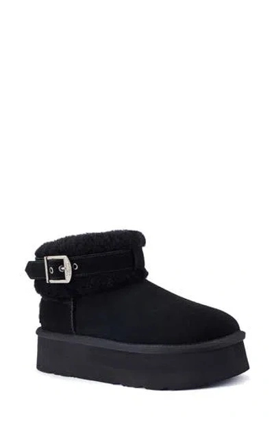 Australia Luxe Collective Eden Genuine Shearling Platform Bootie In Black