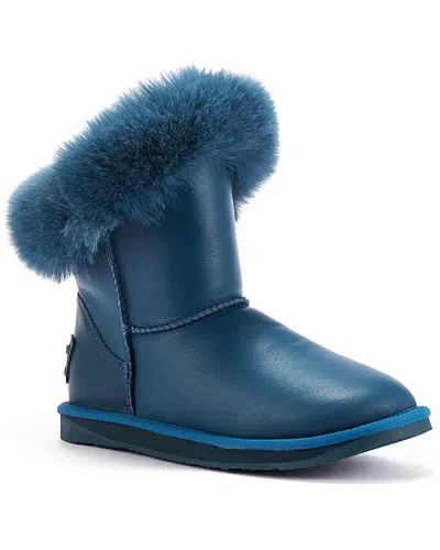 Australia Luxe Collective Foxy Xtra Short Leather Boot In Blue