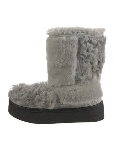 Pre-owned Australia Luxe Collective Fur Boots In Grey