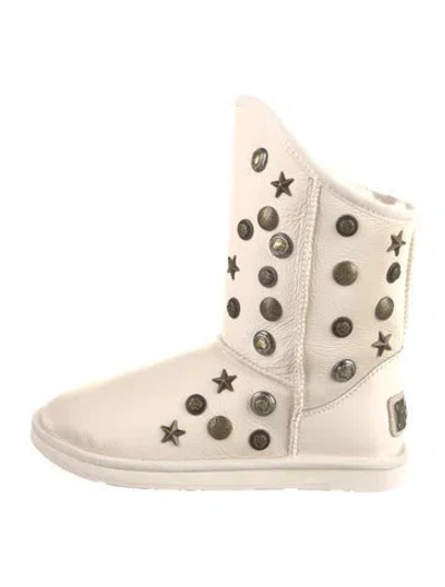 Pre-owned Australia Luxe Collective Leather Lace-up Boots In Neutral