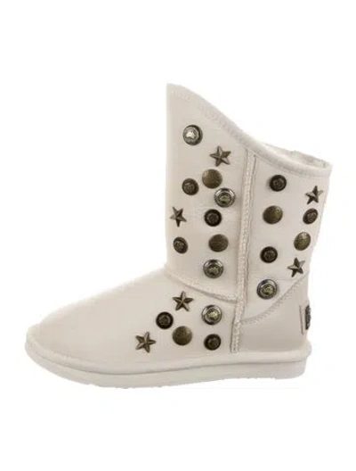 Pre-owned Australia Luxe Collective Leather Printed Boots In Neutral