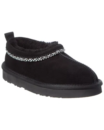 Australia Luxe Collective Kids' Outback Braid Suede Slipper In Black