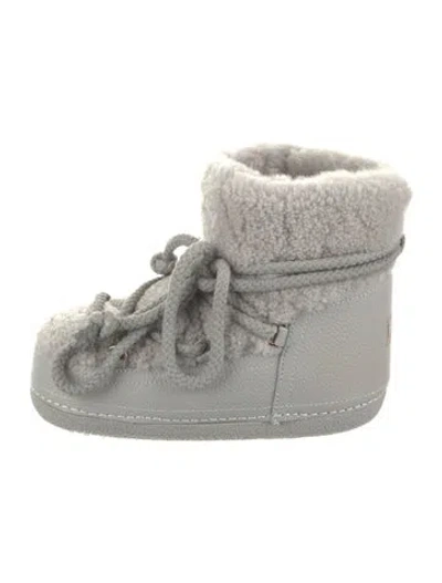 Pre-owned Australia Luxe Collective Shearling Lace-up Boots In Gray