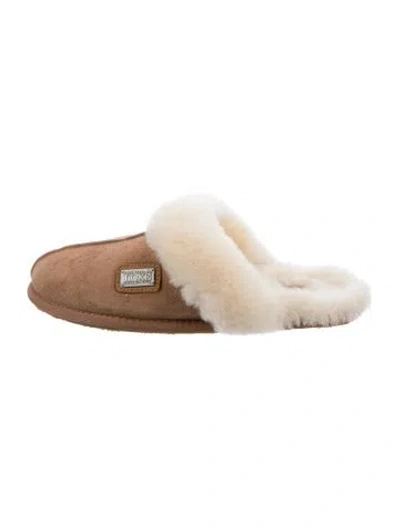 Pre-owned Australia Luxe Collective Suede Slippers In Metallic/neutrals