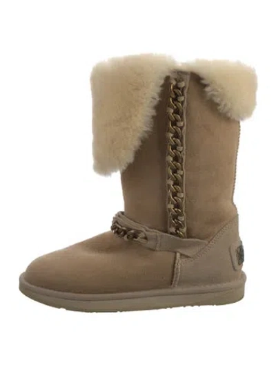 Pre-owned Australia Luxe Collective Suede Slouch Boots In Neutrals