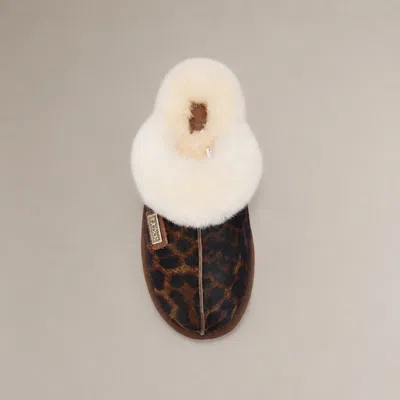 Australia Luxe Collective Women's Closed Mule Slippers Dark Leopard In Brown