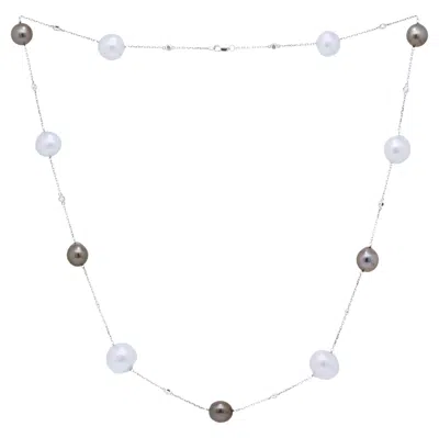 Pre-owned Austy Lee South Sea Pearl, Tahitian Pearl & Diamond Necklace, 18k Gold,  In Multi