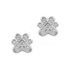 Autentica - 0.15 Cttw Paw Print Stud Earrings In Silver