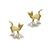 Autentica - 0.30 Cttw Cat Stud Earrings In Gold