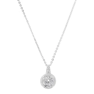 Autentica - 0.90 Cttw Solitaire Pendant With Chain Necklace In Metallic