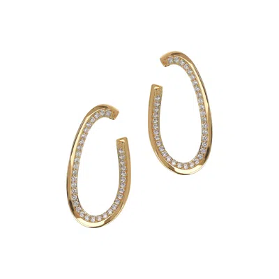 Autentica - 1-1/2" Hoop Earrings In Gold