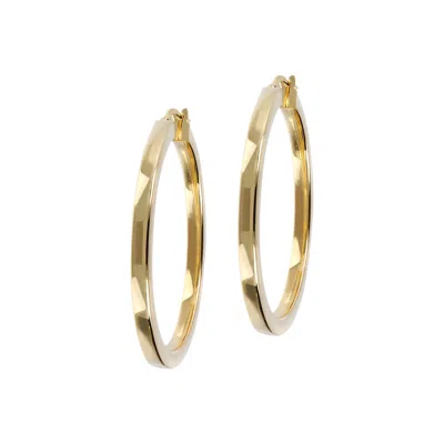 Autentica - 1-1/2" Round Polished Hoop Earrings In Gold