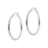 Autentica - 1-1/2" Twsited Round Hoop Earrings In Silver
