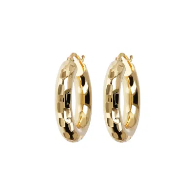Autentica - 1" Diamond Cut Disco Earrings In Gold